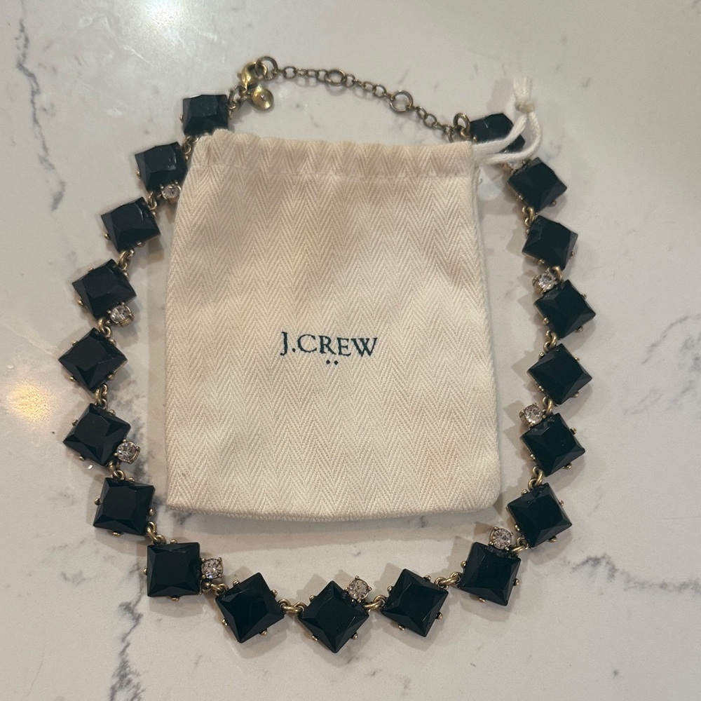 J. Crew Dark Green and Gold Necklace